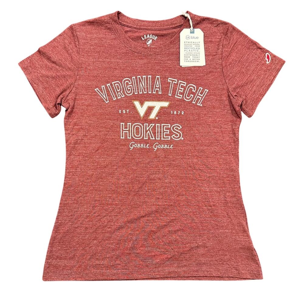 NWT League 91 Virginia Tech Hokies Graphic Tee, Women's Small, Heather Maroon